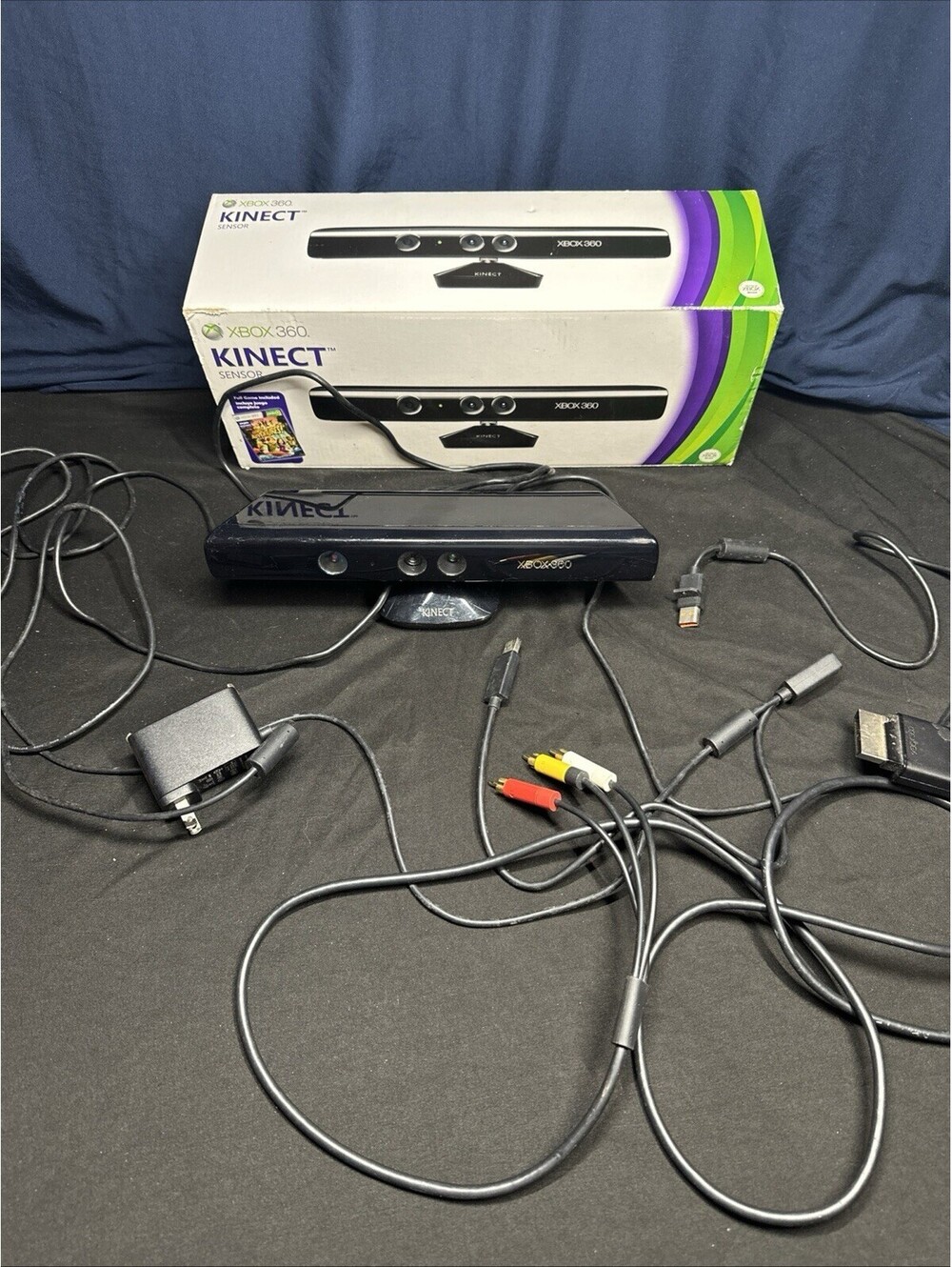 XBOX 360 Kinect Sensor In Open Box and Cords Game Not Included